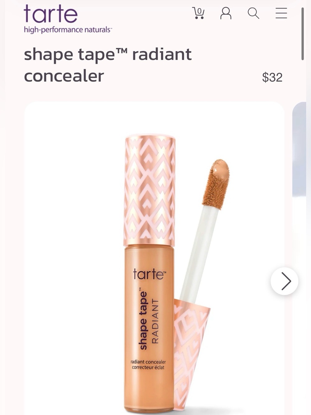 TARTE shape tape radiant concealer in shade medium honey (35H) - Picture 1 of 4